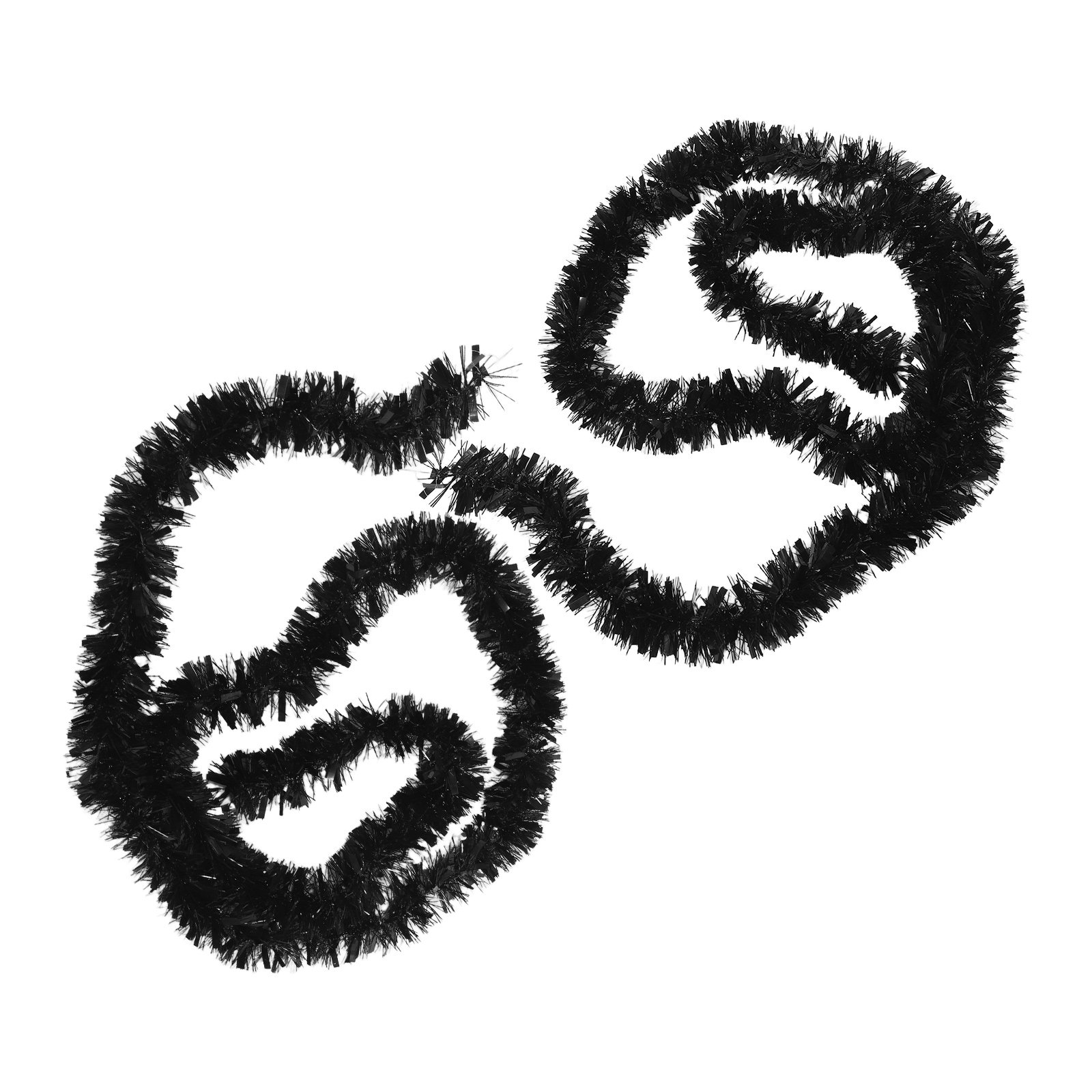 Tinsel Garland Decoration - Black Holiday Tinsel Garland 33Ft Thick