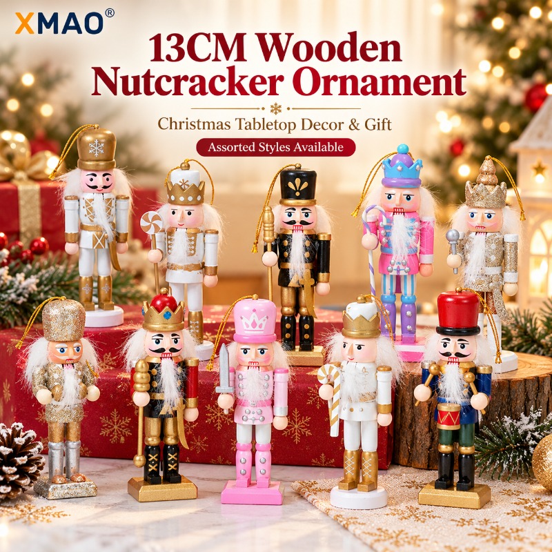 Nutcracker Figurine - 13CM Glitter Wooden Nutcracker King Soldier