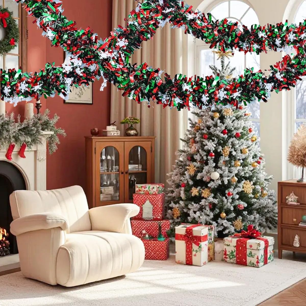 2M Christmas Tinsel Garland Re - огляд і ціна Tinsel Garland Decoration