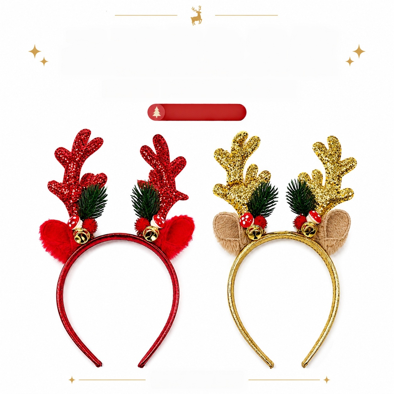Christmas Reindeer Bell Sequin - огляд і ціна Reindeer Antlers Headband
