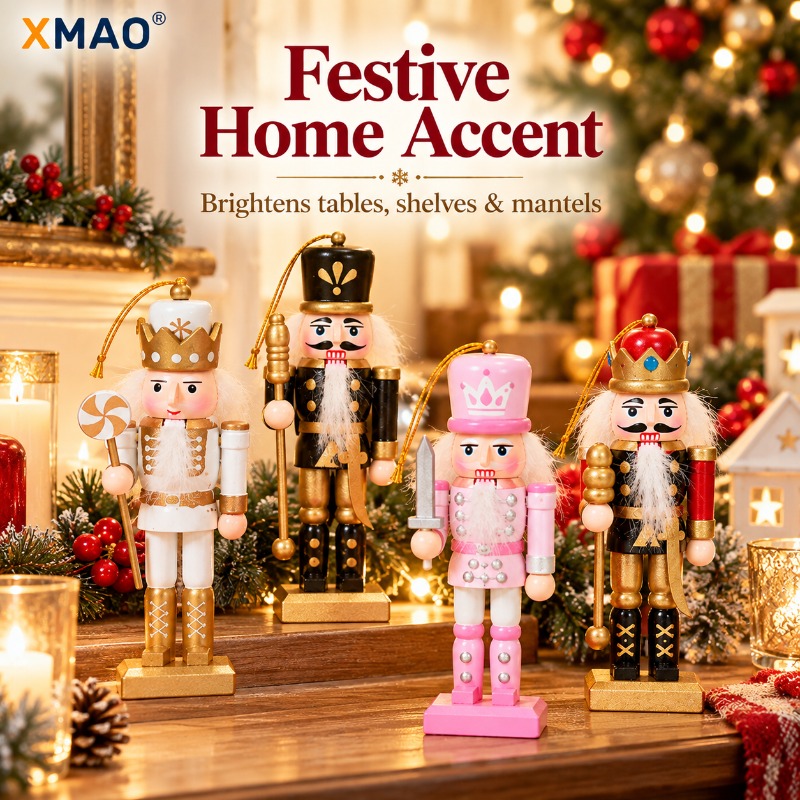 13CM Glitter Wooden Nutcracker - огляд і ціна Nutcracker Figurine