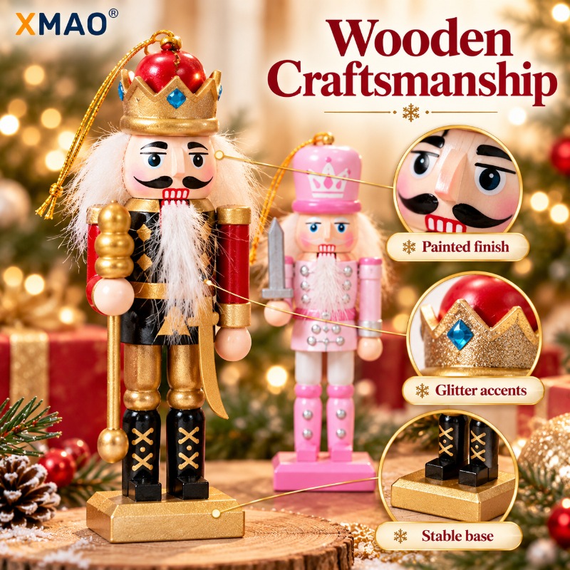 13CM Glitter Wooden Nutcracker - огляд і ціна Nutcracker Figurine